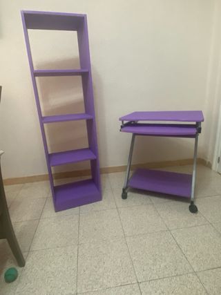 Estantería y mesa de ordenador juvenil