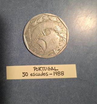 Moneda Portugal 50 Escudos 1988