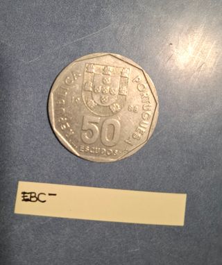 Moneda Portugal 50 Escudos 1988