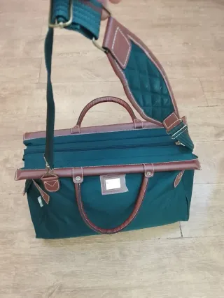 Bolsa GYL vintage lona y cuero con bandolera