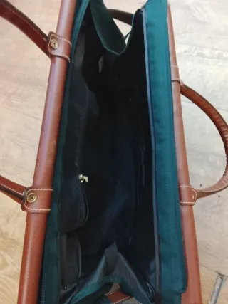 Bolsa GYL vintage lona y cuero con bandolera