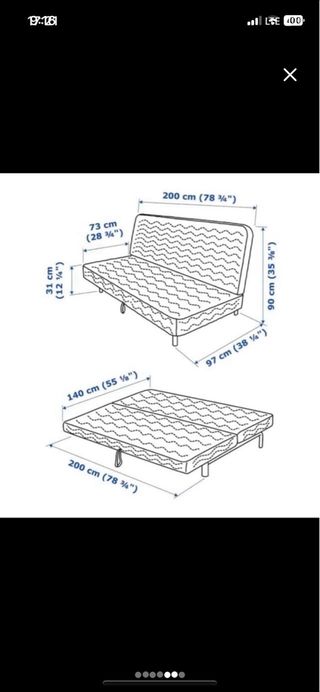 Sofá Cama Gris Tela Ikea