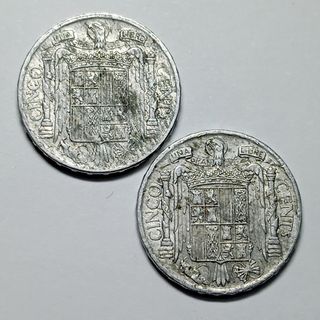 WA01. Escasas 5 céntimos 1953 y 1 peseta 1953 *54