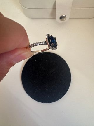 Anillo Plata 925 Gema Azul Brillante 