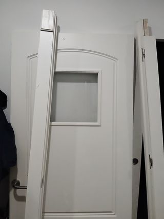 Puerta de paso blanca con cristal