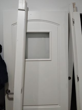 Puerta de paso blanca con cristal