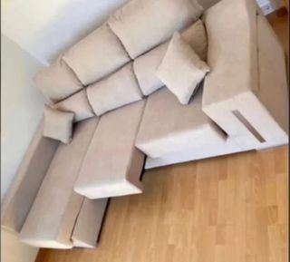 Sofás chaise longue 2 puff + 2 cojines