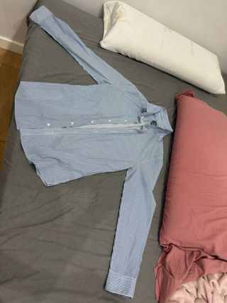 Camisa H&M Rayas Azul y Blanco Talla M