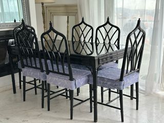 Conjunto mesa y sillas estilo Chippendale