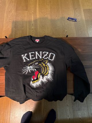 Sudadera Kenzo Negra con Tigre Bordado