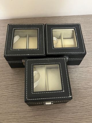 Set 3 cofanetti porta orologi con coperchio