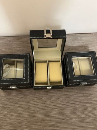 Set 3 cofanetti porta orologi con coperchio