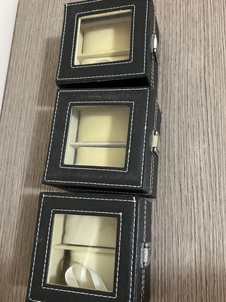 Set 3 cofanetti porta orologi con coperchio