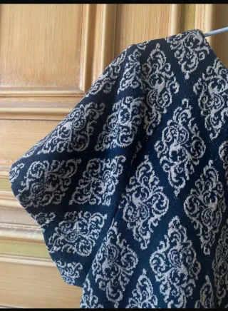 Vestito Zara fantasia rombi blu e oro