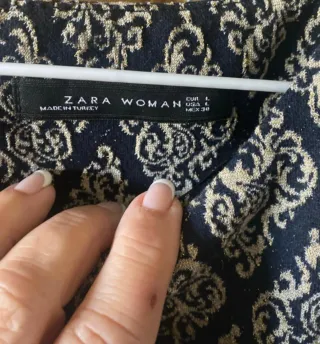 Vestito Zara fantasia rombi blu e oro