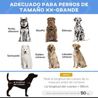 Cama para perro azul y negra