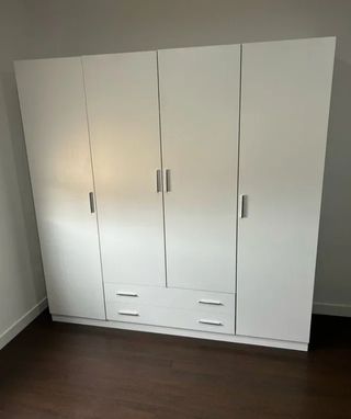 Armario blanco modular con cajones