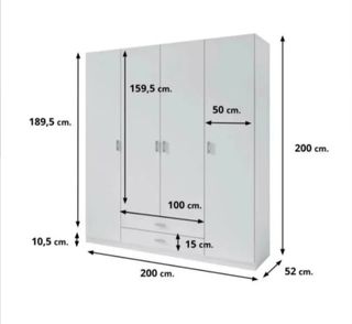 Armario blanco modular con cajones
