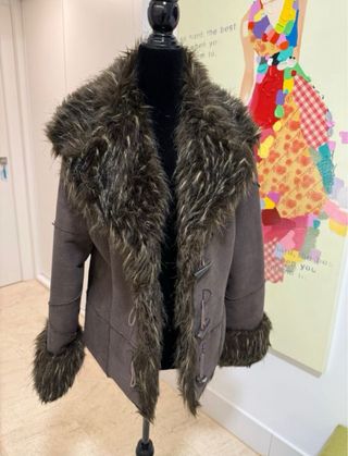 Chaqueta de ante con pelo