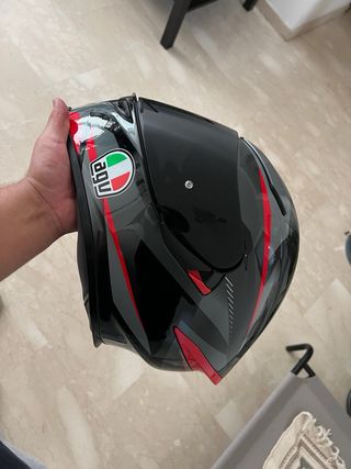 Casco AGV Negro Rojo Talla L