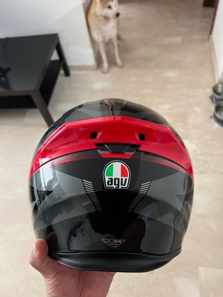 Casco AGV Negro Rojo Talla L