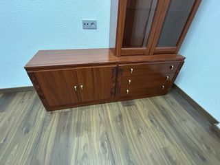 Mueble aparador salón comedor madera y cristal