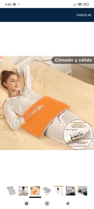 Manta Eléctrica Franela Gris