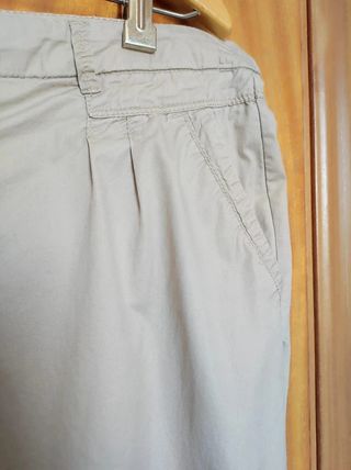Pantalón beige pinzas Promod Talla 44
