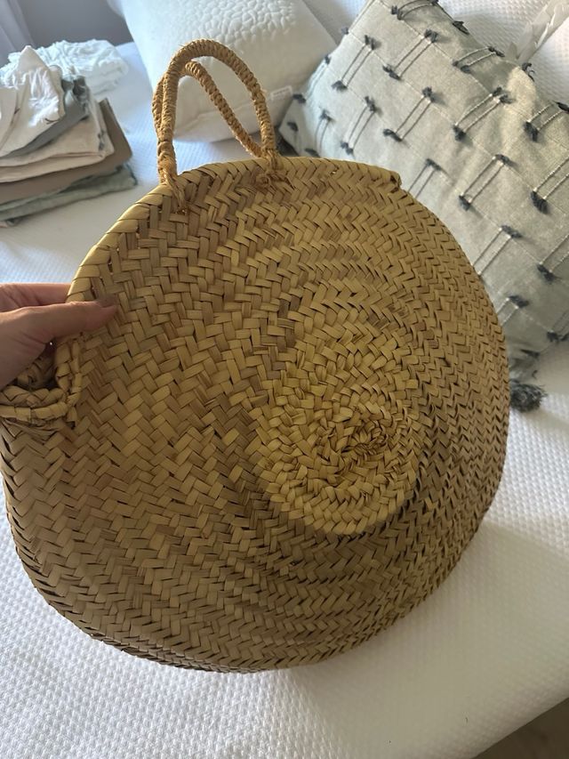 Bolso Capazo Rafia Beige/Marrón