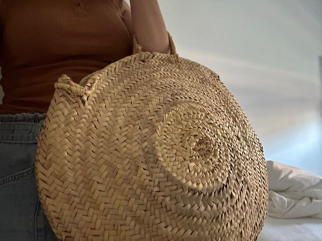Bolso Capazo Rafia Beige/Marrón