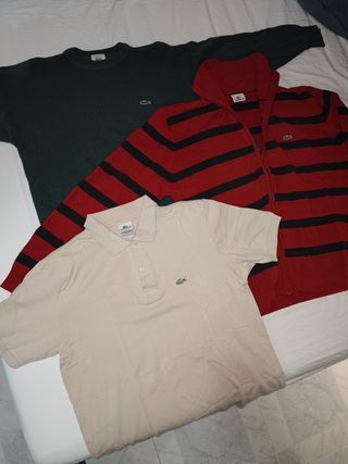 Lote 3 Prendas Lacoste: Polo, Jersey y Chaqueta