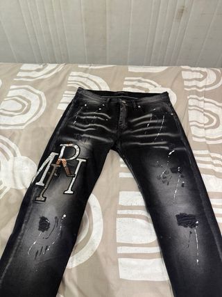 Pantalones Amiri Negros con Diseño
