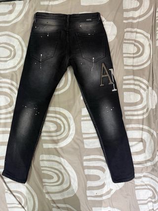Pantalones Amiri Negros con Diseño