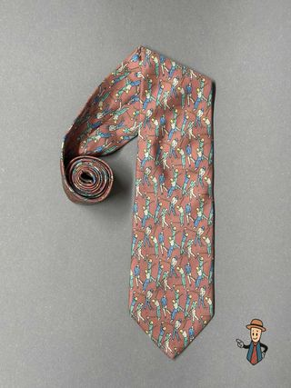 Corbata Longchamp Paris Seda Vintage
