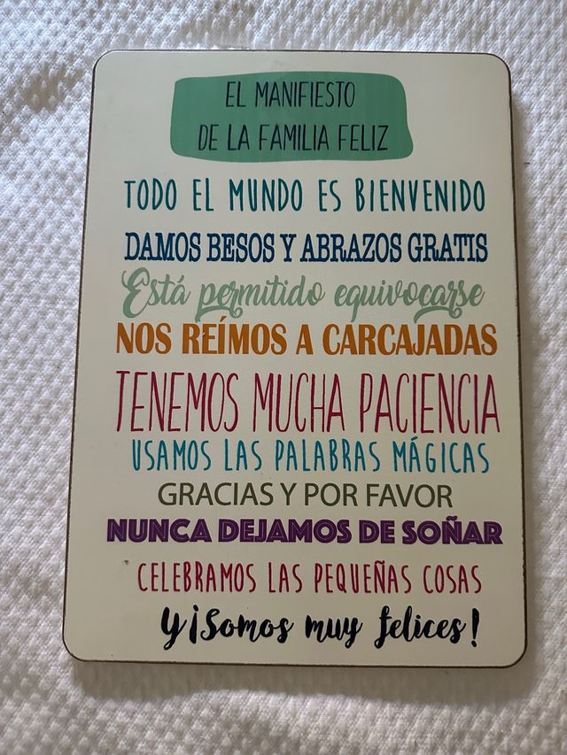 Cartel Manifiesto Familia Feliz 31x22cm