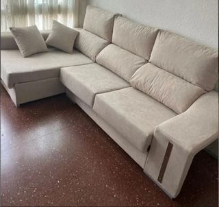Sofás chaise longue 2 puff + 2 cojines