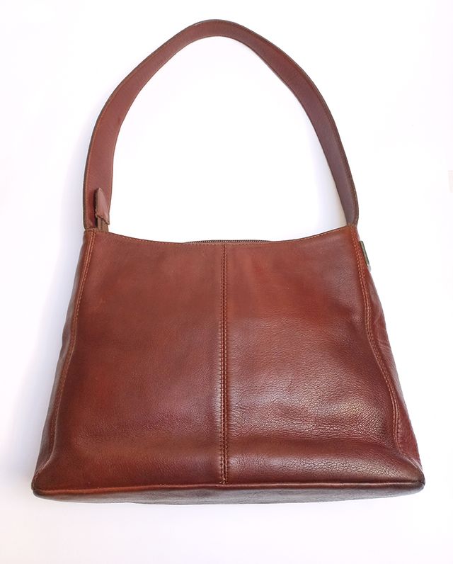 Mala de ombro/mão em pele castanha