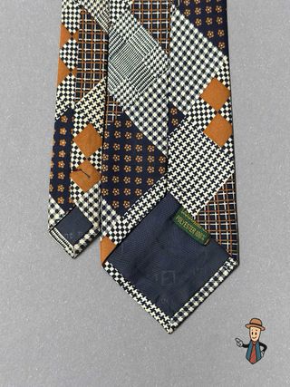Corbata Vintage Patchwork Geométrico
