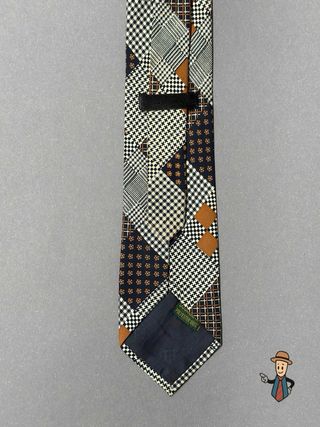 Corbata Vintage Patchwork Geométrico