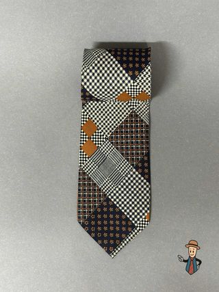 Corbata Vintage Patchwork Geométrico
