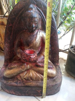 Buda GRANDE de Terracota, portavelas (35 cm alto)