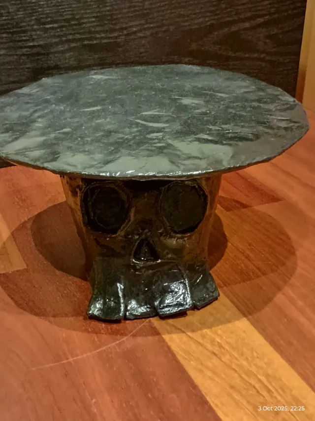 Soporte Tarta Calavera Negro Halloween