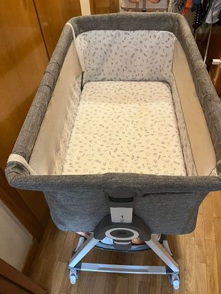 Mini cuna colecho gris