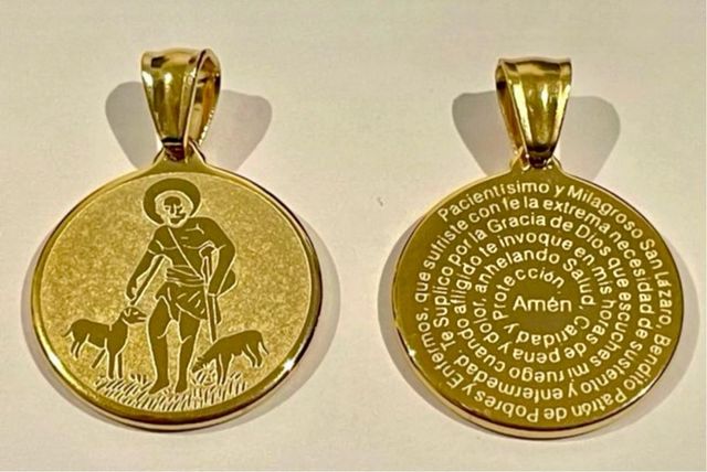 Medalla Santa Bárbara Oro 18k Acero - Chango-Nueva