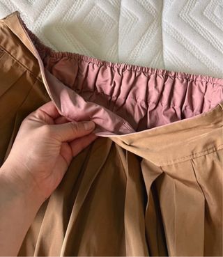 Falda midi rosa/marrón
