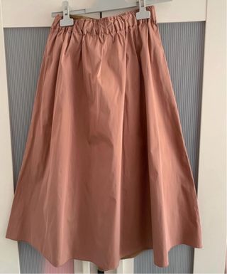 Falda midi rosa/marrón