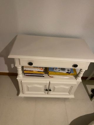 Tocador/Cómoda con espejo vintage madera maciza 