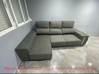 Sofás chaise longue 2 puff + 2 cojines