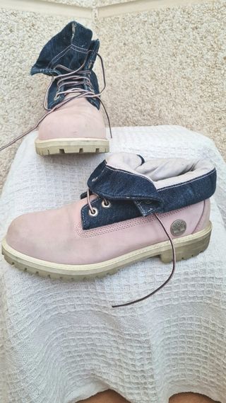 Botas Timberland rosas y vaqueras