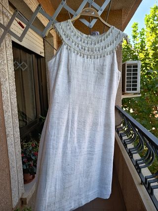 Vestido de seda con perlas. Vintage dressing.